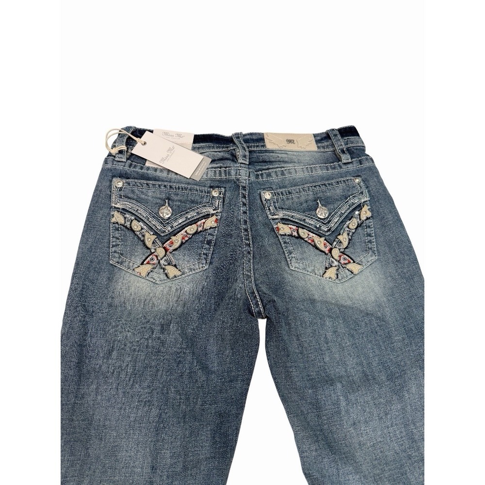 Miss Me Jeans Women Size 28x32‎ Mid-Rise Bootcut Slim Fit NWT